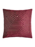 Paoletti burgundy evoke cut velvet cushion 55cm, imported from the UK