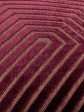 Paoletti burgundy evoke cut velvet cushion 55cm, imported from the UK