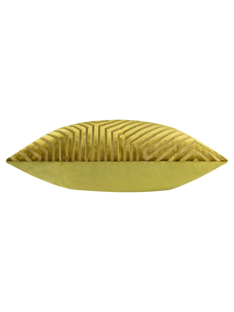 Paoletti Evoke cut velvet cushion olive 55cm (British brand)