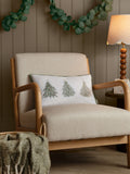 Wylder Christmas cushion with embroidered tree trio velvet, imported from the UK