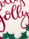 Furn multicolour Christmas holly wreath embroidered cushion (British brand)