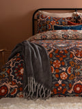 Furn denim blue Kinfolk reversible duvet cover and pillowcase set - British product