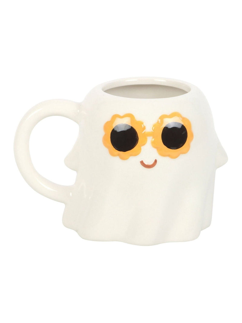 Something Different white groovy ghost ceramic mug 500ml (British brand)