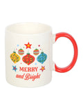 Something Different White Merry and Bright Bauble Mug 450ml (British brand)