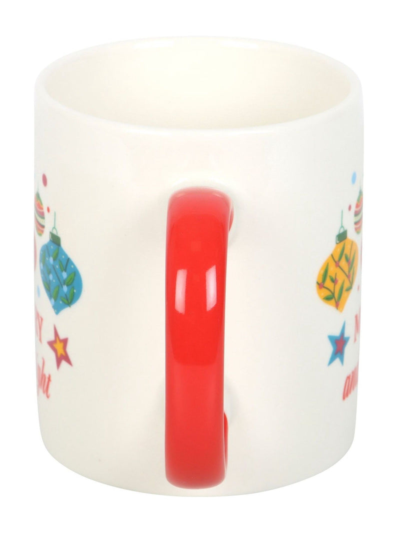 Something Different White Merry and Bright Bauble Mug 450ml (British brand)