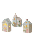 Decoris set of 3 pastel LED house decorations, imported from the UK