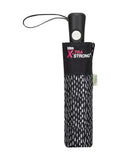 Totes Xtra Strong auto open close umbrella black white drops print - British product