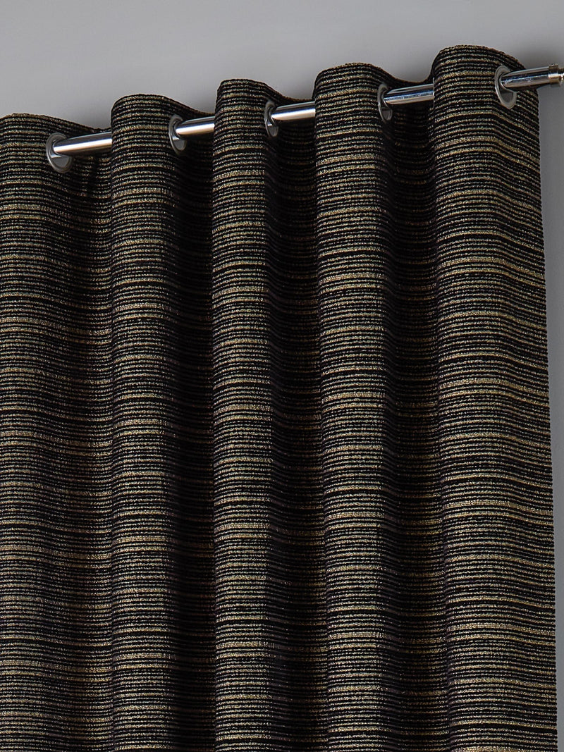 Paoletti Black Jupiter Chenille Curtains - British product