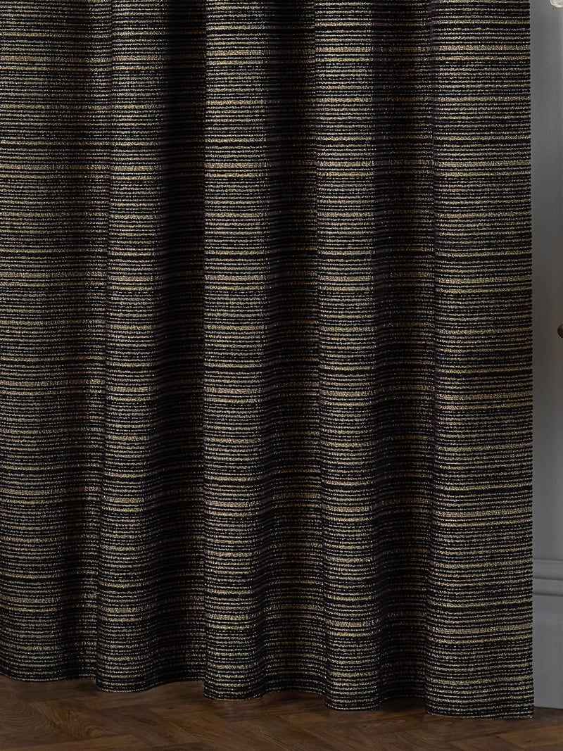 Paoletti Black Jupiter Chenille Curtains - British product