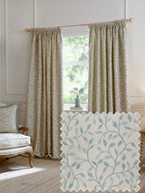 Next Voyage Maison Cervino Floral Jacquard Pencil Pleat Curtains Blue 229x183cm- Buy online at McGrocer