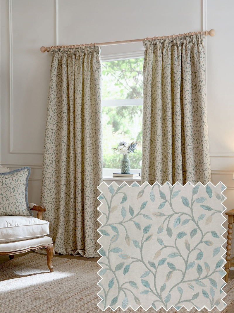 Voyage Maison Blue Cervino floral jacquard curtains 229x183cm, imported from the UK