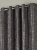 Paoletti grey Jupiter chenille jacquard eyelet curtains, imported from the UK