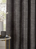 Paoletti grey Jupiter chenille jacquard eyelet curtains, imported from the UK