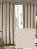 Paoletti champagne Neptune velvet eyelet curtains - British brand