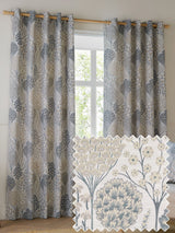 Next Wylder Blue Wedgewood Ophelia Floral Jacquard Line Curtains- Buy online at McGrocer
