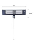 BHS black wall mount patio heater 1800W (British brand)