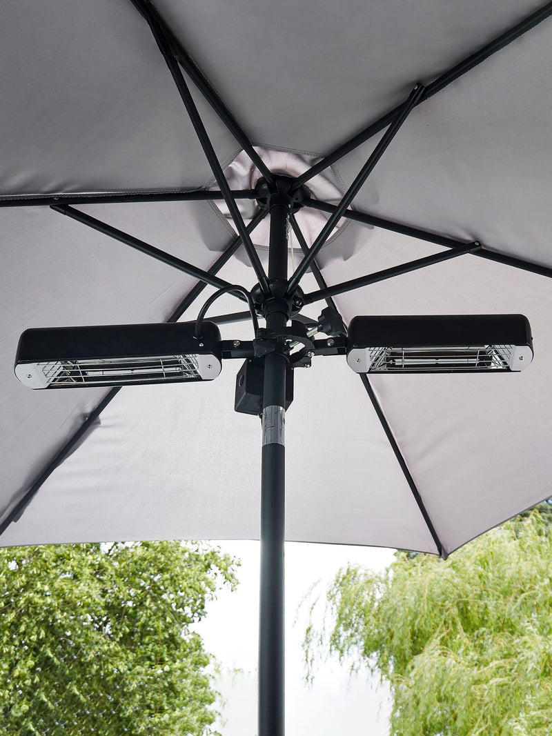 BHS black 2x800W aluminium parasol heater (British brand)