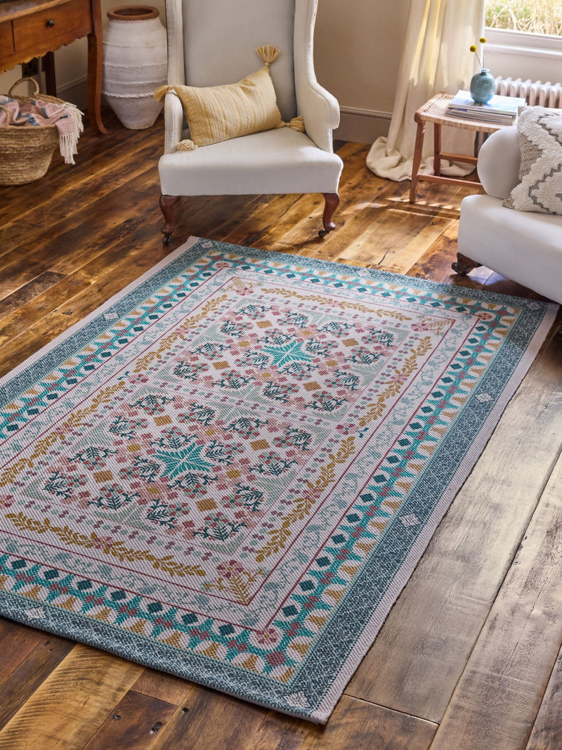 FatFace multi tile print washable rug (British brand)