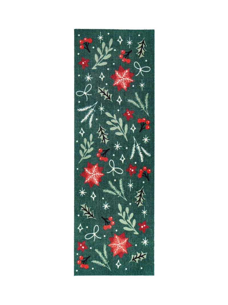 My Mat green Christmas festive joy runner 150x50cm, imported from the UK