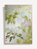 Green floral hand paint mirror wall art 100x75cm, imported from the UK