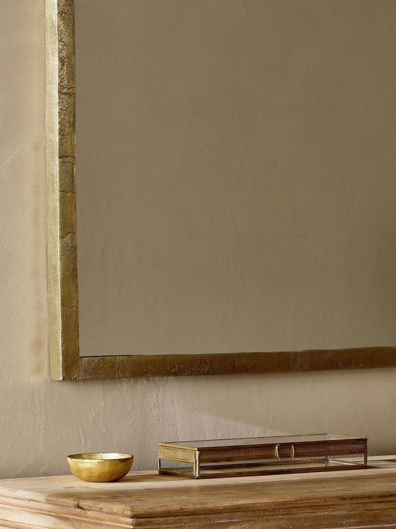 Nkuku Brass Murwara Arch Mirror for mantelpiece, UK version
