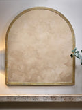 Nkuku Brass Murwara Arch Mirror for mantelpiece, UK version