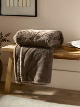 Next Furn Mocha Brown Kallu Faux Fur Throw 180cm x 130cm- Buy online at McGrocer