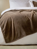 Furn Mocha Brown faux fur throw 180x130cm, UK version