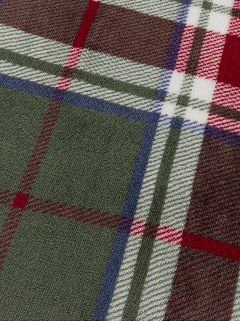 Wylder Green/Red Braemar Tartan Throw - British product
