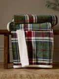 Wylder Green/Red Braemar Tartan Throw - British product