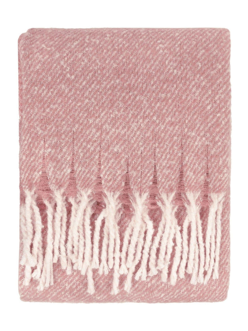 Wylder Purple Heather Isla soft tasselled throw - British product