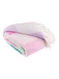 Furn Aqua Blossom Maisie checked tasselled throw - British product