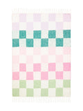 Furn Aqua Blossom Maisie checked tasselled throw - British product