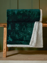 Next Furn Emerald Green Christmas Festive Sherpa Fleece Throw 180 x 140 cm- Buy online at McGrocer