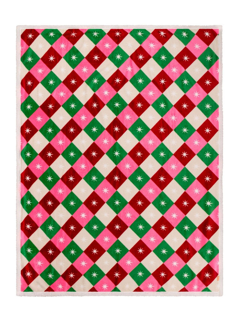 Furn multicolour Star Sherpa fleece throw - British product