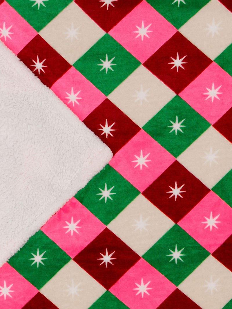 Furn multicolour Star Sherpa fleece throw - British product