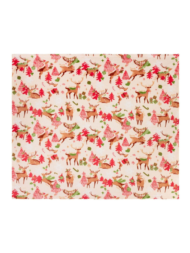 Duvet Day Christmas sleigh team fleece throw 150x130cm (British brand)