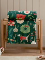 Next Duvet Day Emerald Christmas Festive Treats Printed Fleece Throw- Buy online at McGrocer