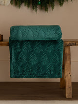 McGrocer Furn Emerald Green Christmas Festive Trees Fleece Throw- Buy online at McGrocer