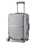 Rock Silver Axel aluminium cabin suitcase, British brand