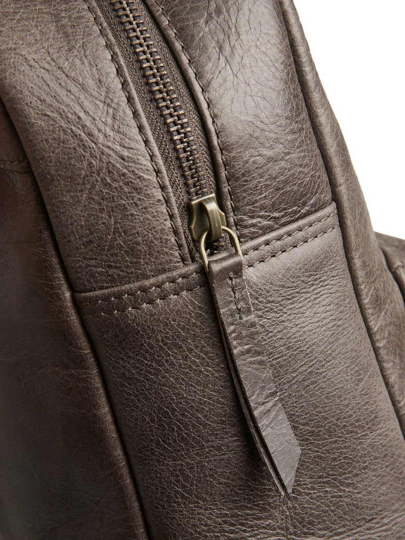 Celtic & Co. brown leather backpack with pocket - British product