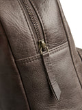 Celtic & Co. brown leather backpack with pocket - British product