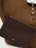 Reiss Tan Lyra tote bag in leather and suede (British brand)