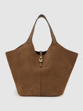 Reiss Tan Lyra tote bag in leather and suede (British brand)