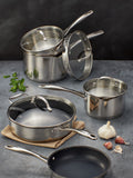Stellar 5 piece silver profile draining cookware set (British brand)