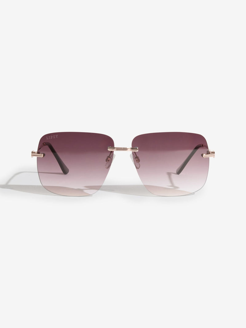 Lipsy sunglasses black square rimless (British brand)