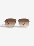 Lipsy Brown Square Rimless Sunglasses
