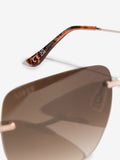 Lipsy Brown Square Rimless Sunglasses