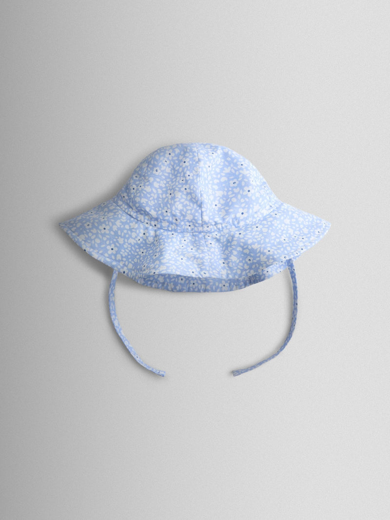 JoJo Maman Bébé blue ditsy floppy swim hat - British product