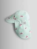 JoJo Maman Bébé swim hat Green Cherry Stripe, imported from the UK